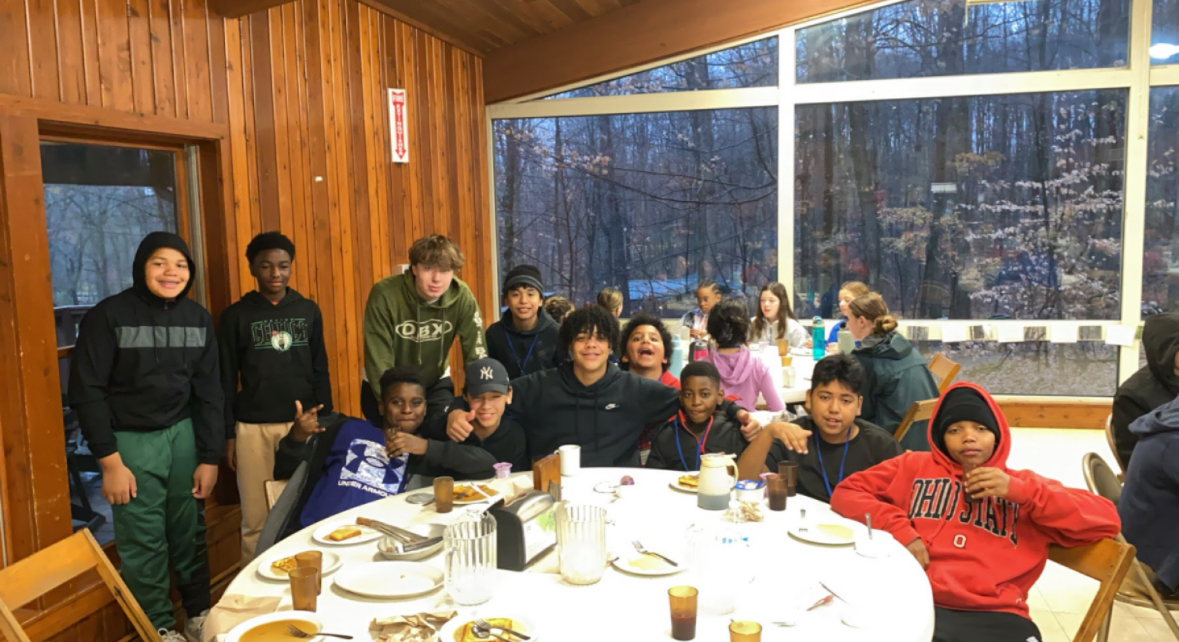 Juniors Alex Porter and Jahemil Duran With Their Squads During Mealtime