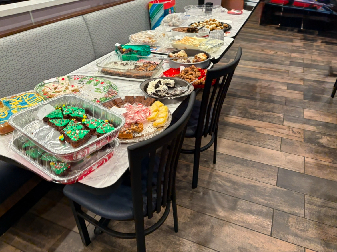 Various treats at a Christmas Work Party