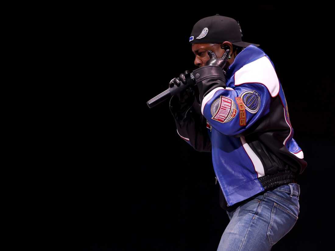 NEW ORLEANS, LOUISIANA - FEBRUARY 09: Kendrick Lamar performs onstage during Apple Music Super Bowl LIX Halftime Show at Caesars Superdome on February 09, 2025 in New Orleans, Louisiana.  (Photo by Gregory Shamus/Getty Images)